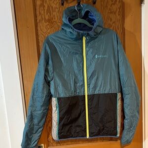 Cotopaxi Multicolor Hooded Jacket with Yellow Accent